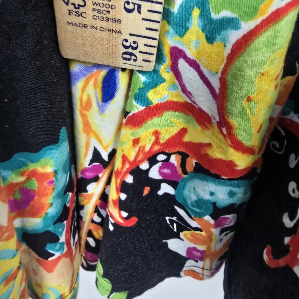 Lauren Ralph Lauren Colorful Floral Ruffled Vneck Sleeveless Dress w/tie Sz XL - Picture 11 of 11